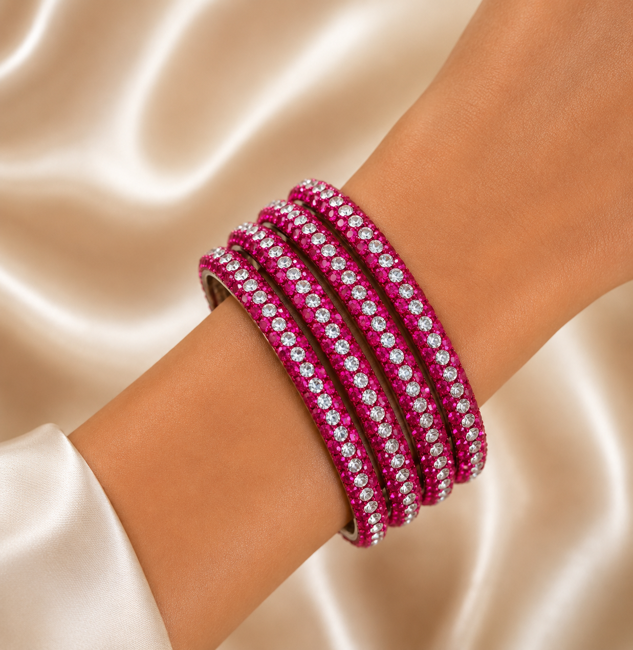 Rani pink infinity bangle set