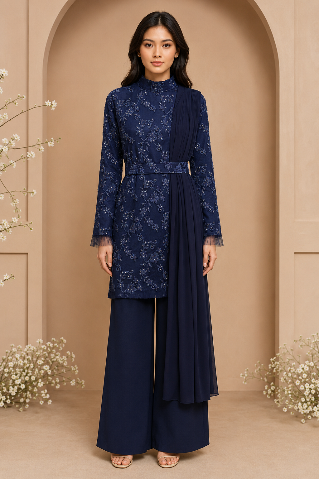 Blue Co-ord set with sash