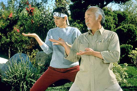 Mr Miyagi showing Danial that Karate is not just fighting, the lessons are for all parts of your life.