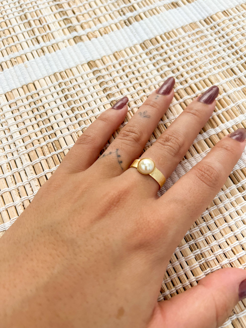 Thumbnail: 18K Gold Plated Solitaire Pearl Ring