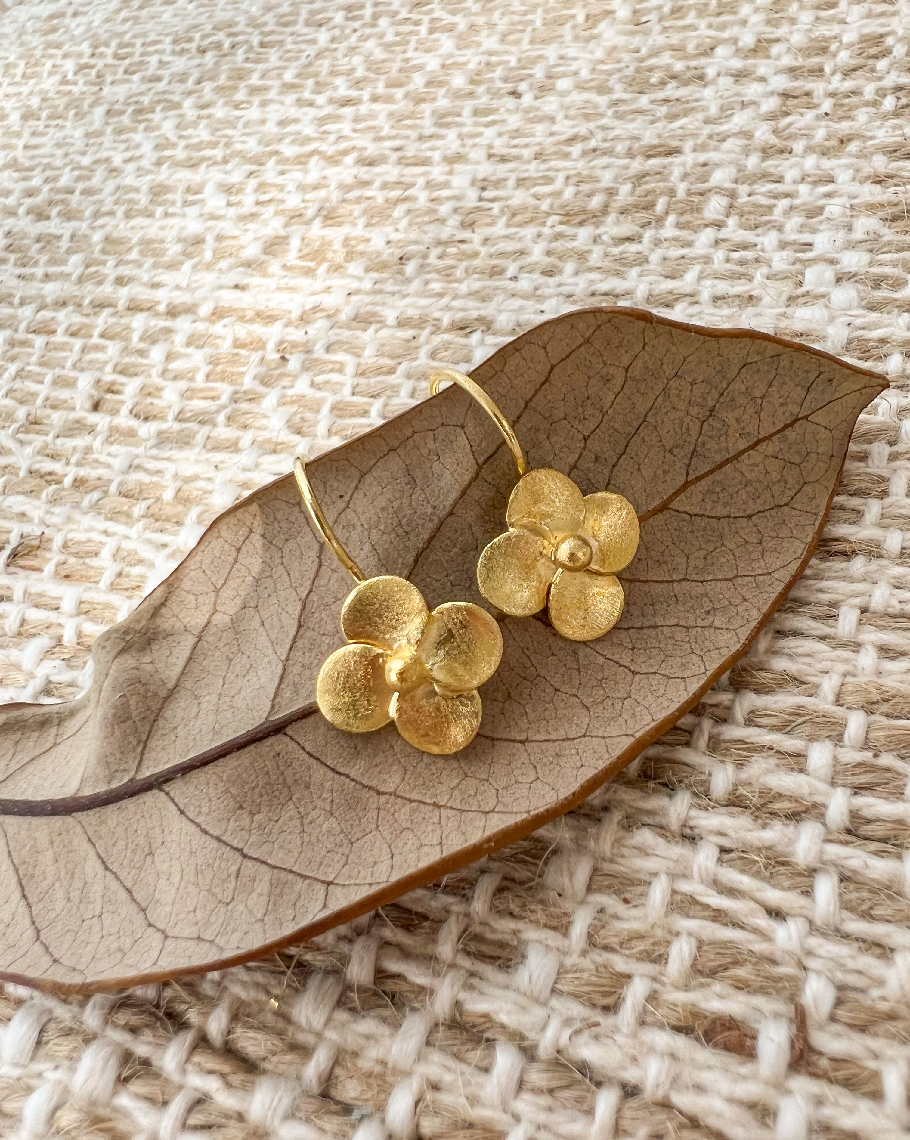 18K Gold Plated Delicate Flower Earring