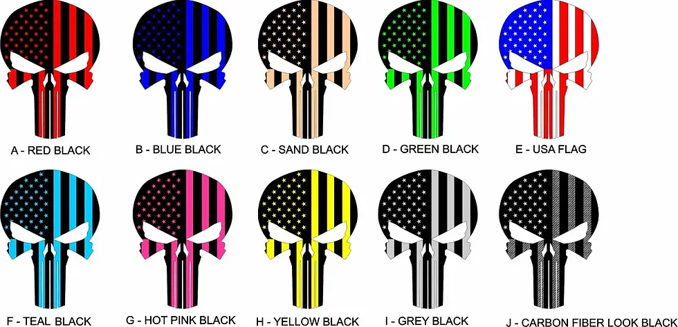 Thumbnail: Punisher Skull American Flag Badges