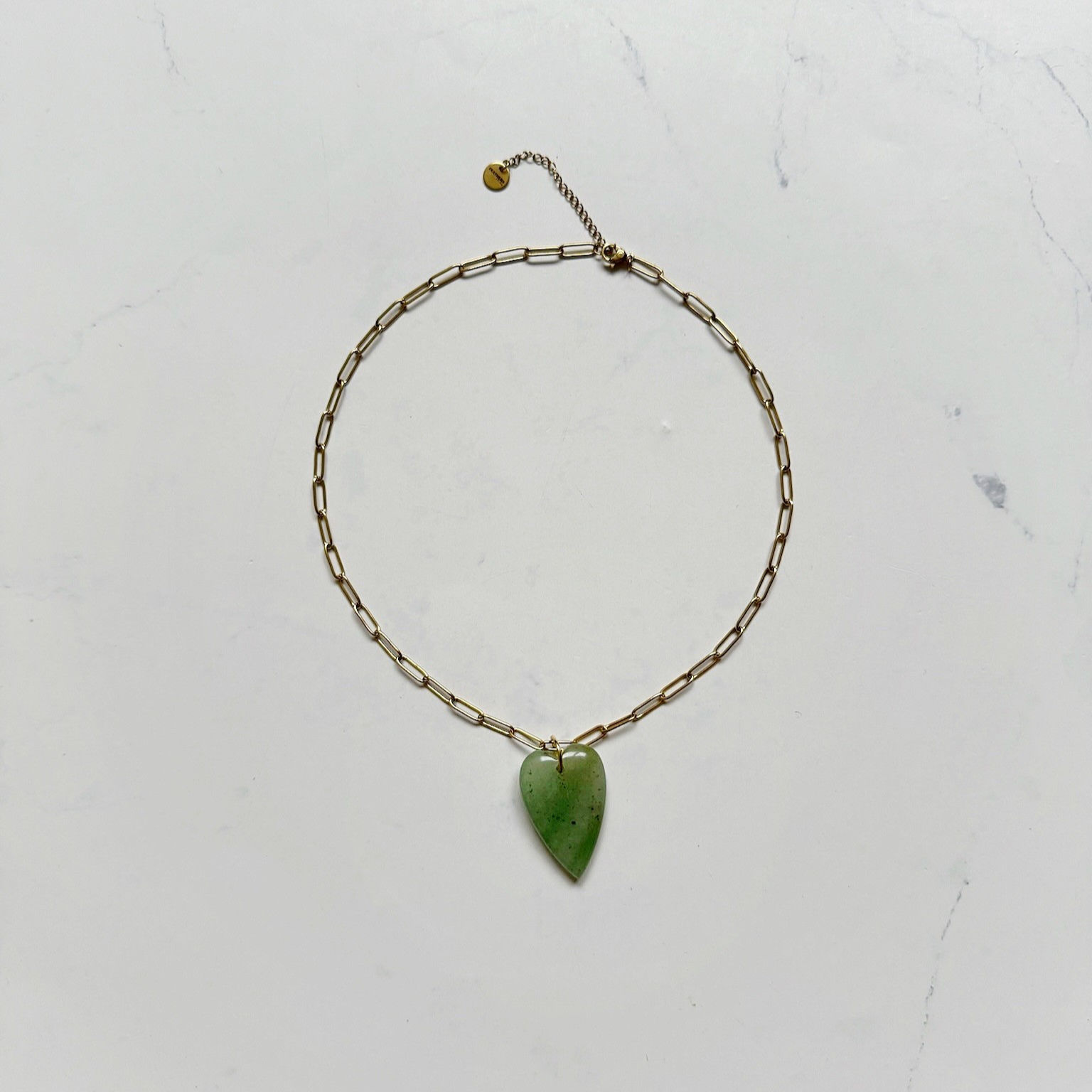 Necklace 'CHUNKY CHAIN' Heart (Aventurijn)