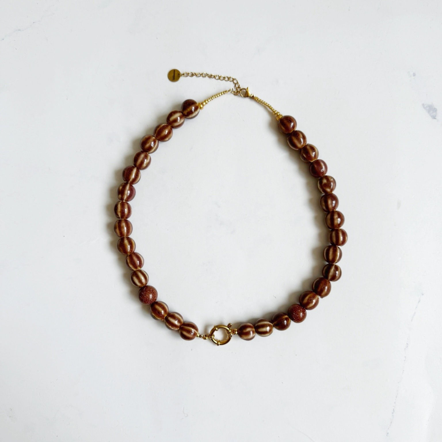 Necklace 'PUMPKIN BEADS' x Goudsteen