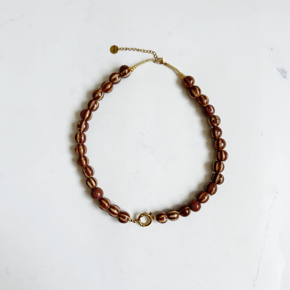 Necklace 'PUMPKIN BEADS' x Goudsteen