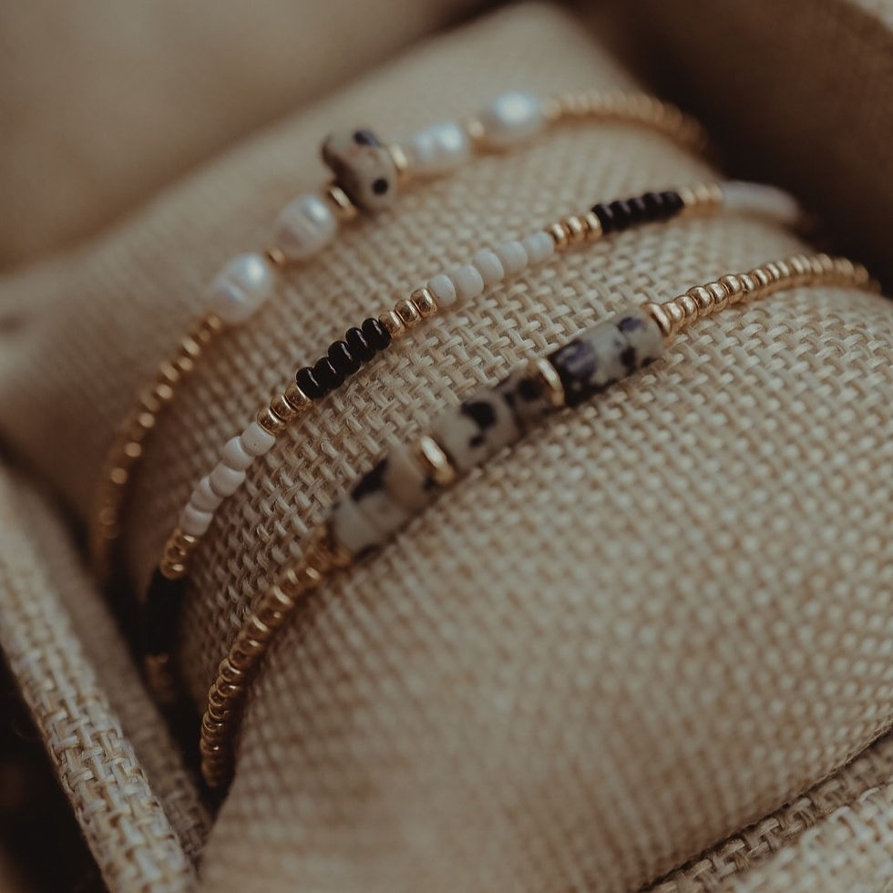 Thumbnail: Bracelet 'ROCAILLES' (Black & White)
