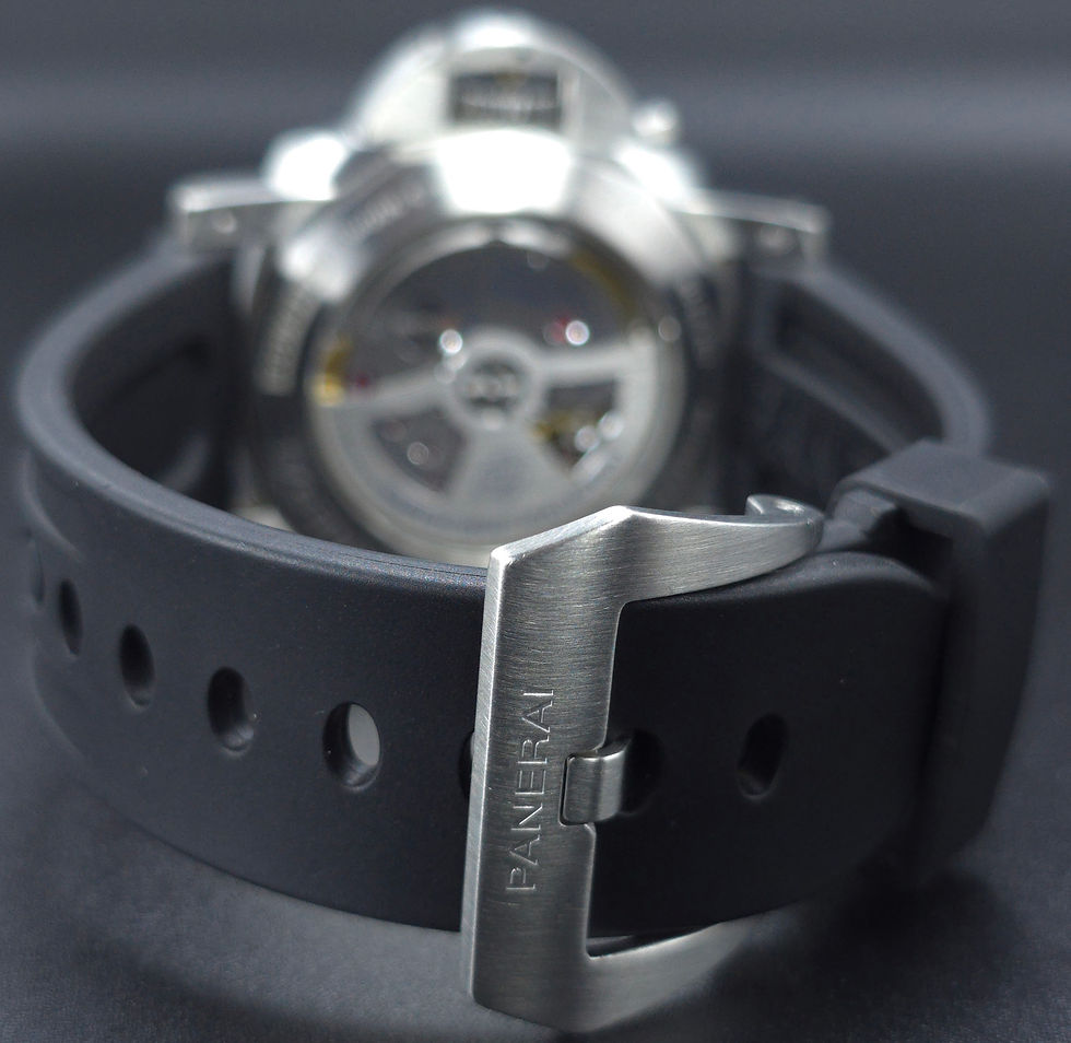Thumbnail: SOLD - Panerai Luminor PAM01320 3 Day GMT Sandwich Black Dial Steel 44mm