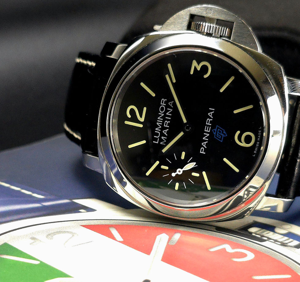 Thumbnail: SOLD - Panerai Luminor Marina 44mm Black Dial Leather Strap PAM00777