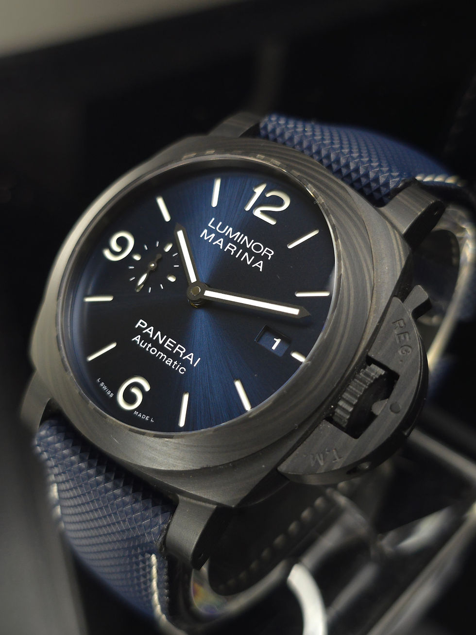 Thumbnail: SOLD - Panerai 44mm Luminor Marina Carbotech™ Blue Notte PAM01664 Blue Dial