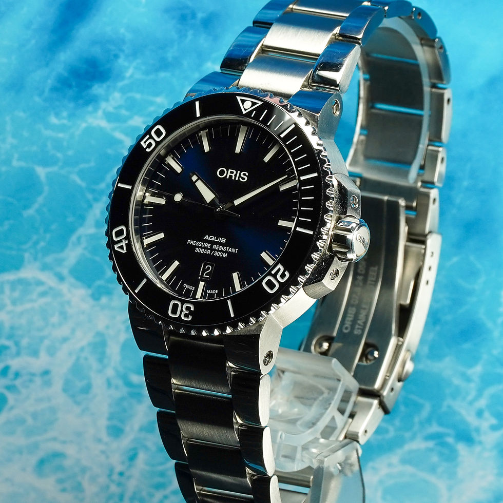 Thumbnail: Oris Aquis Date 43.5mm Sunburst Blue Dial 2023 B&P Ref:01-733-7730-4135