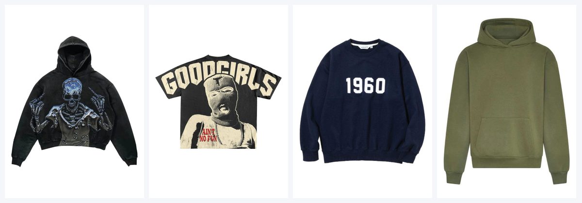 Hoodies and T-shirts for a first clothing drop made by ZK International
