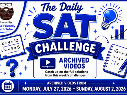 Monday July 27,2026 - Sunday August 2, 2026