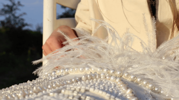 A modern application of genuinely Russian raised pearl work technique