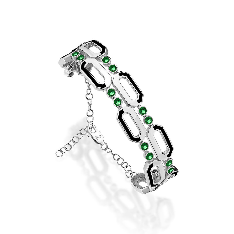 Thumbnail: Chain Rhodium Plated Bangle