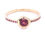 Thumbnail: 14K Gold  Tourmalind and Ruby Hexagonal Ring 