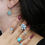Thumbnail: 14k Yellow gold Ruby Diamond Earring 