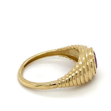Thumbnail: 14K Gold Heart Shape Amethyst Ring 