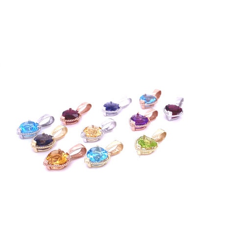 Thumbnail: 14K gold heart shape Iolite necklace