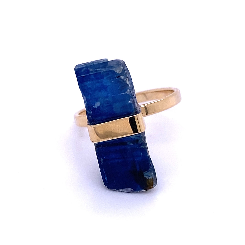 Thumbnail: 14k yellow gold Kyanite Rough Ring 