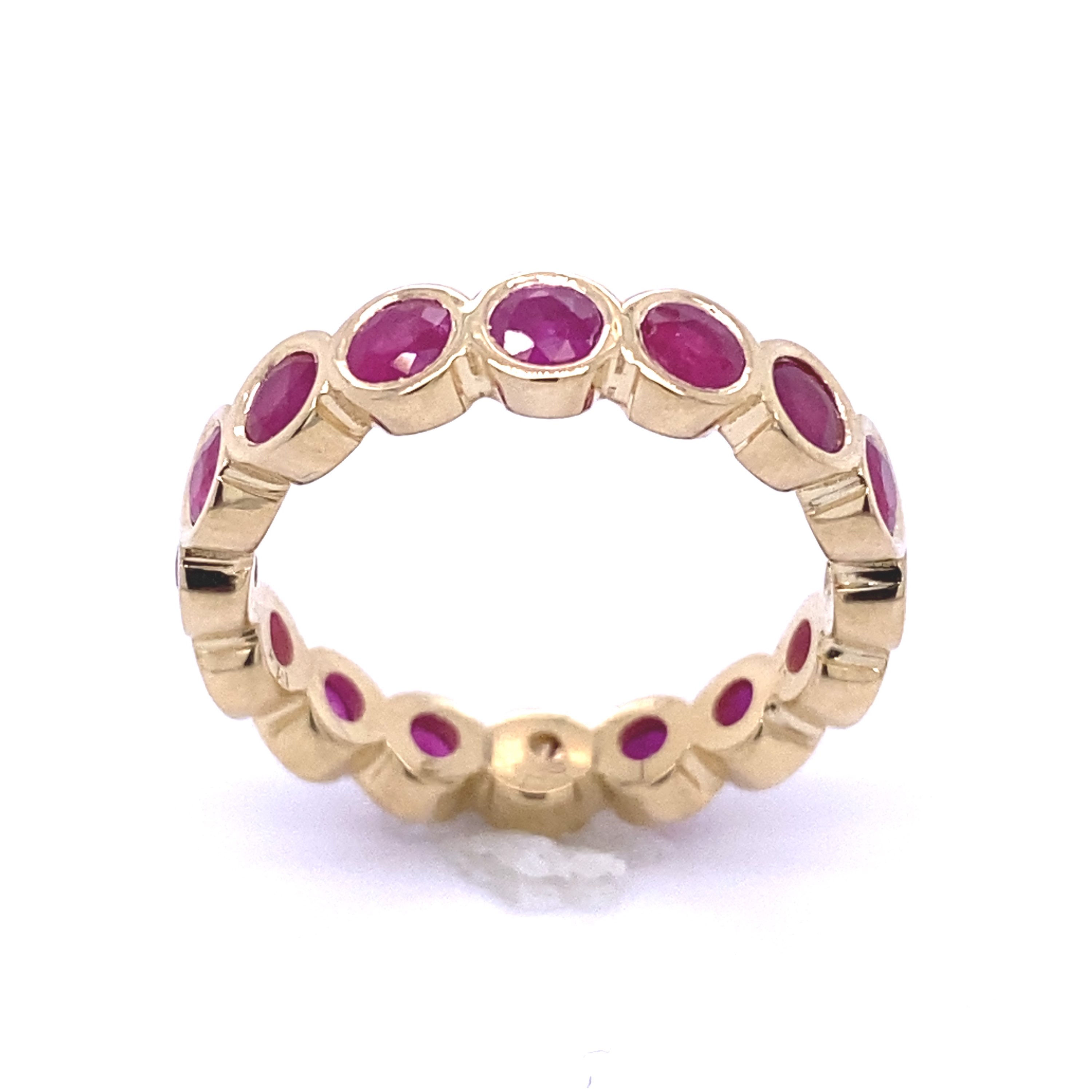 14K Gold Ruby in Bezel Setting Ring 