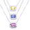 Thumbnail: 14K Gold Diamond Emerald cut Sapphire  necklace 