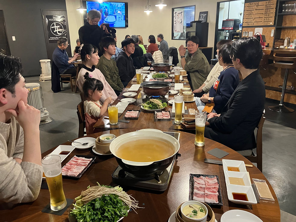 収穫したセリをしゃぶしゃぶ!