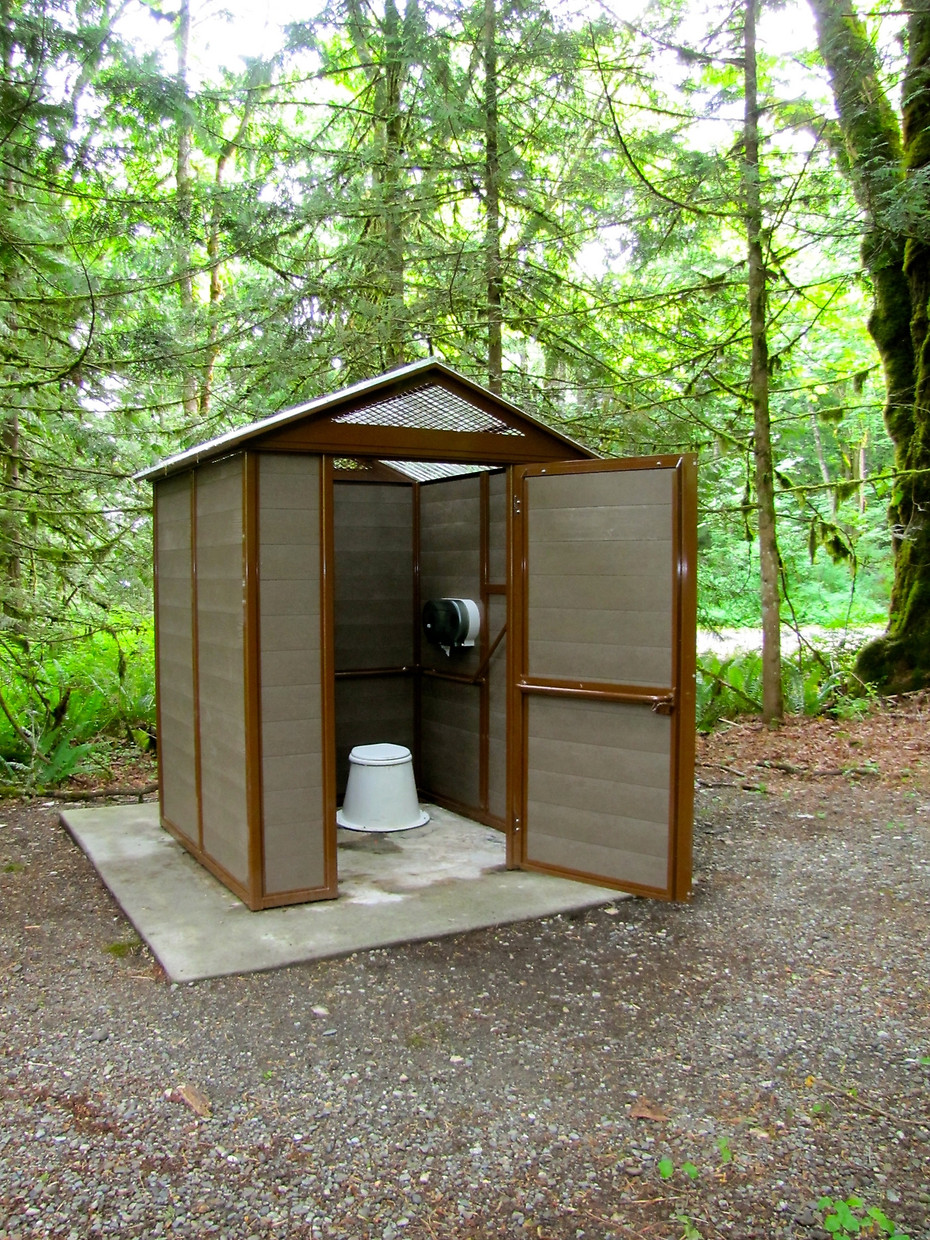 ADA Wishbone over concrete vault Toilet Types