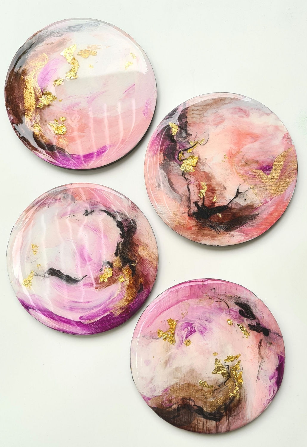 Coaster set of 4 - Pink 2