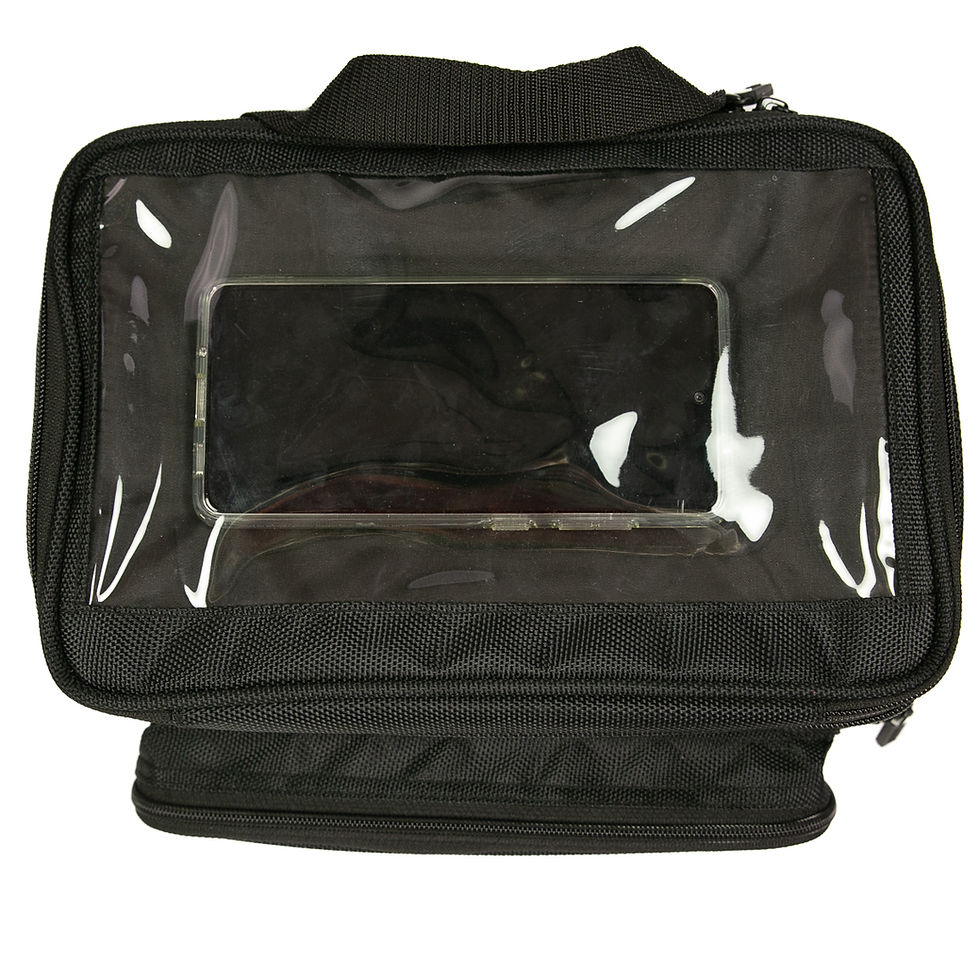 Miniaturbild: Lenkertasche Maxi Plus für Klickfix-Adapter schwarz 10 Liter, schwarz, reflektierendes Logo und Streifen, Handyfach, von oben