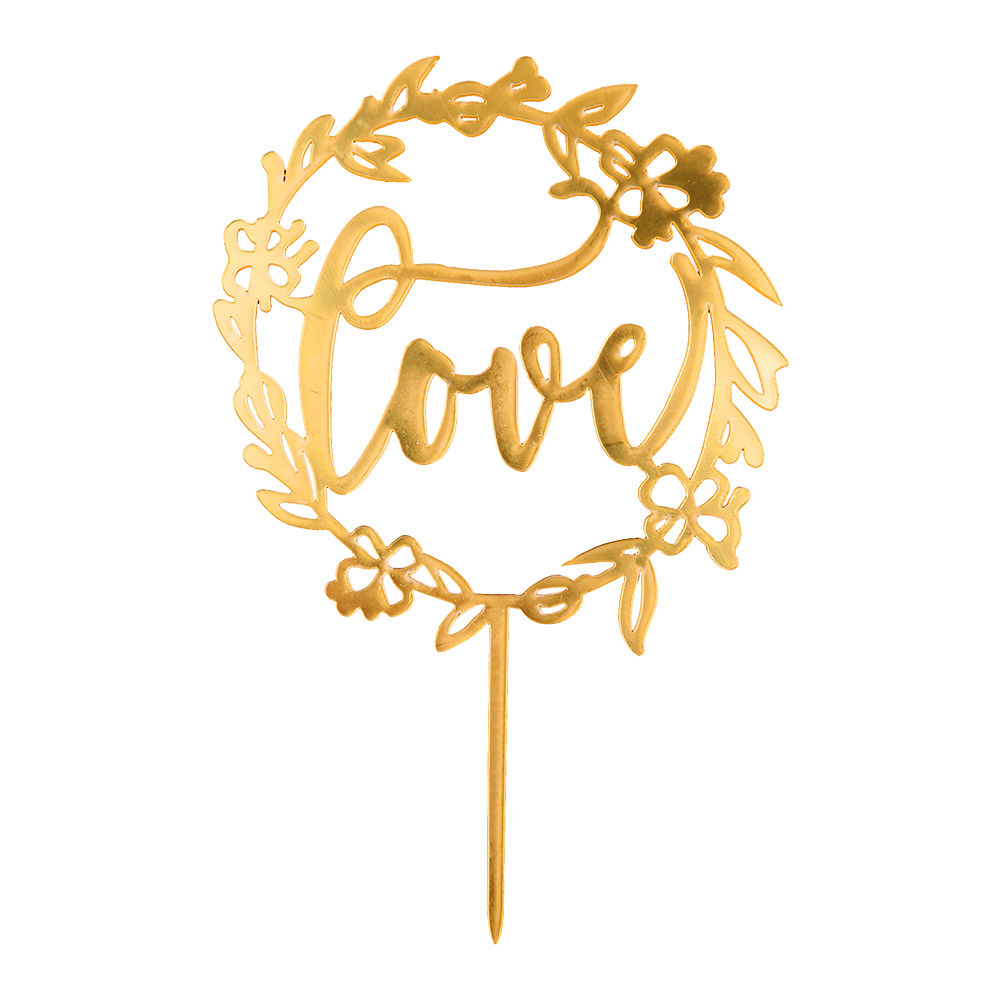 O'Creme Gold 'Love' Cake Topper
