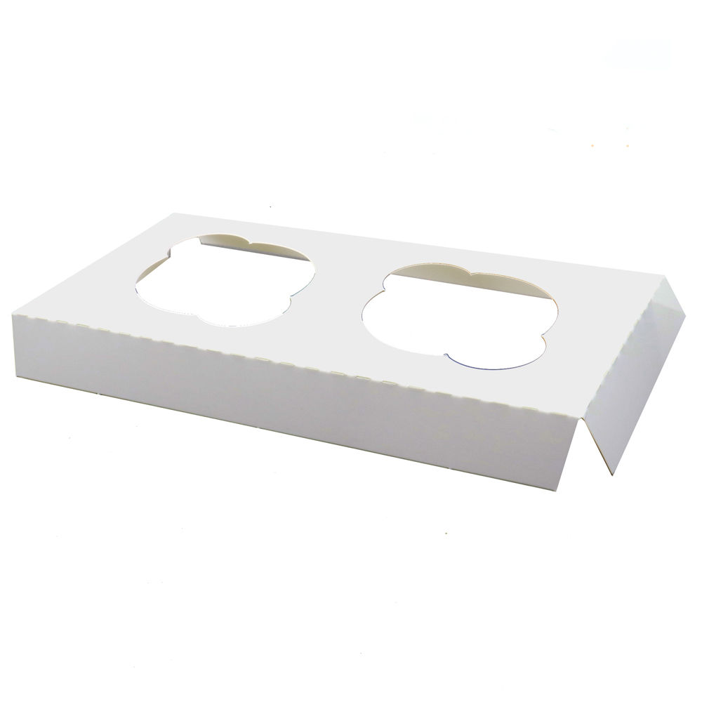 O'Creme White Cardboard Insert for Cupcakes, 2 Cavities
