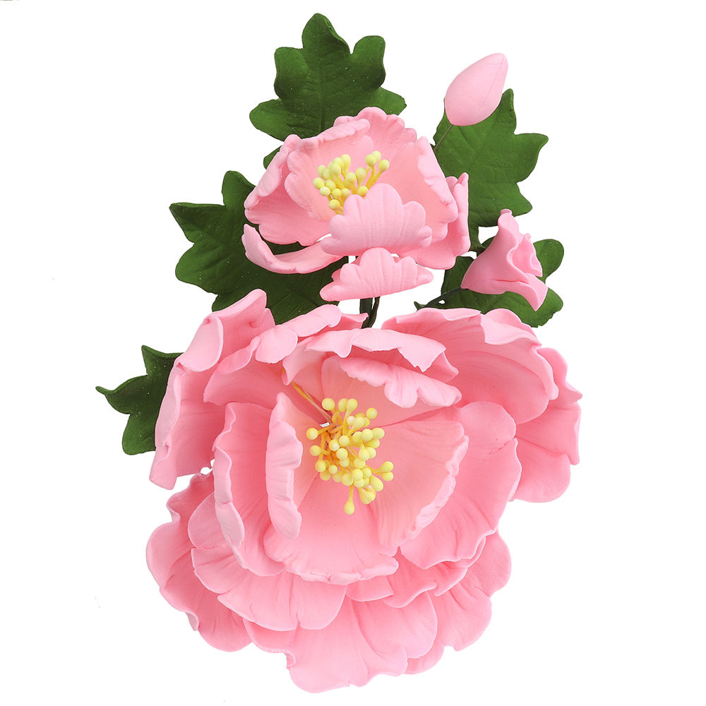 O'Creme Gumpaste Peony Pink Spray, 9"x6" - 1 piece