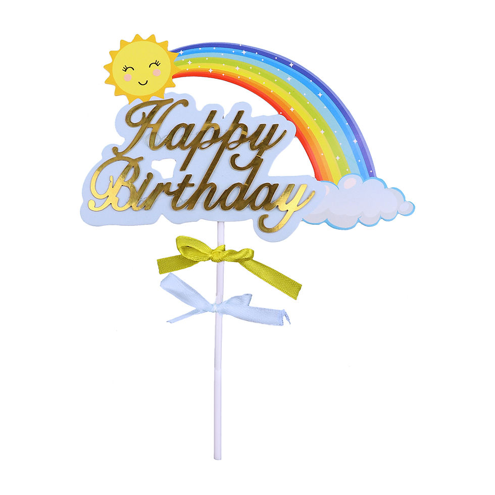 O'Creme Happy Birthday Rainbow Cake Topper