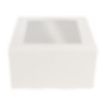 Thumbnail: O'Creme White Cake Box with Scalloped Window, 8"x 8" x 5" High - Pack Of 5