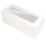 O'Creme White Log Box with Scalloped Window, 16" x 6" x 5" H - Pack Of 5