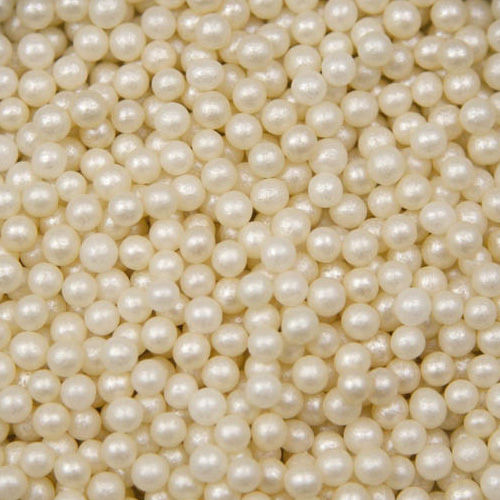 Ivory Edible Sugar Pearls Dragees Decoration Balls, 10mm