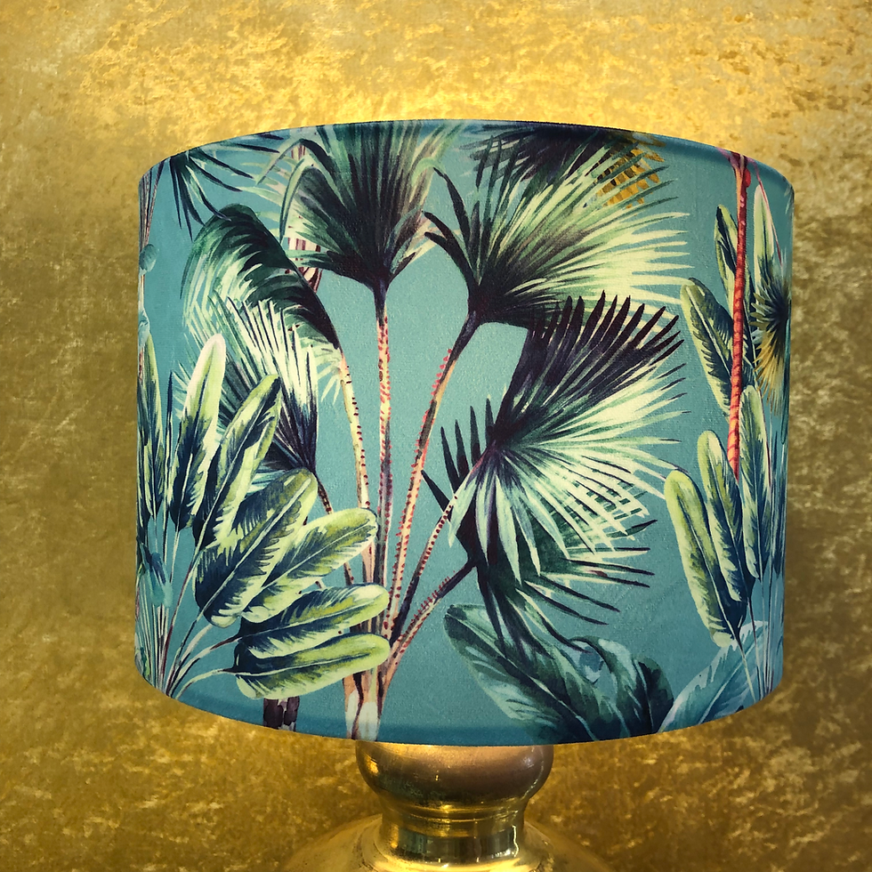 Thumbnail: Bespoke Velvet Lampshade & Cushion, Palm Springs - Aqua Blue