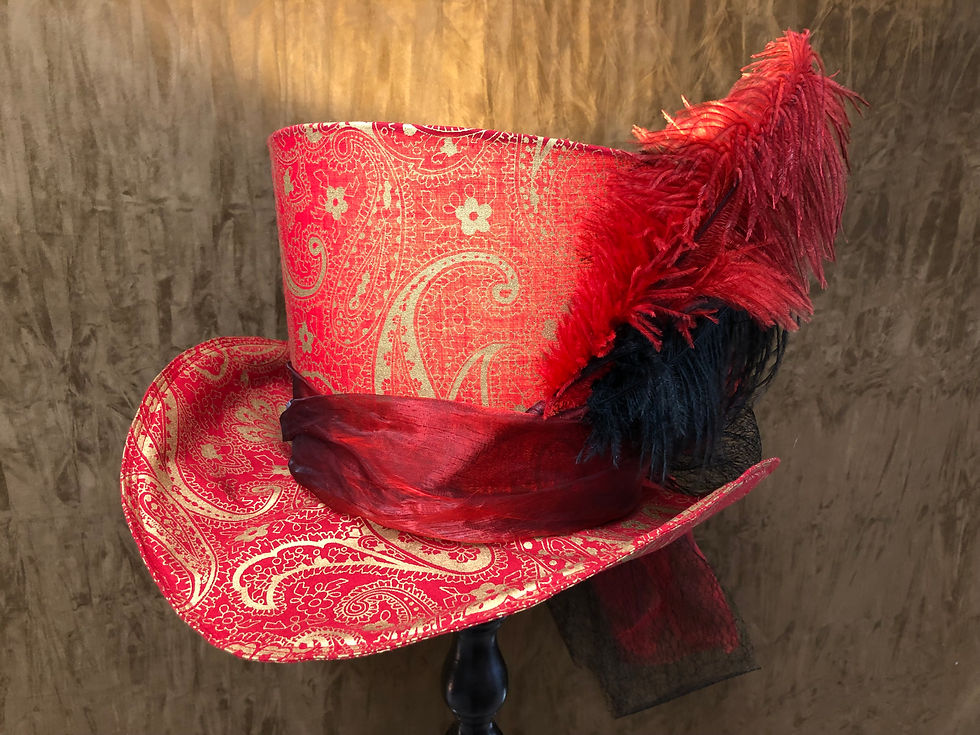 Unique Red Paisley Top Hat Lampshade £89.99