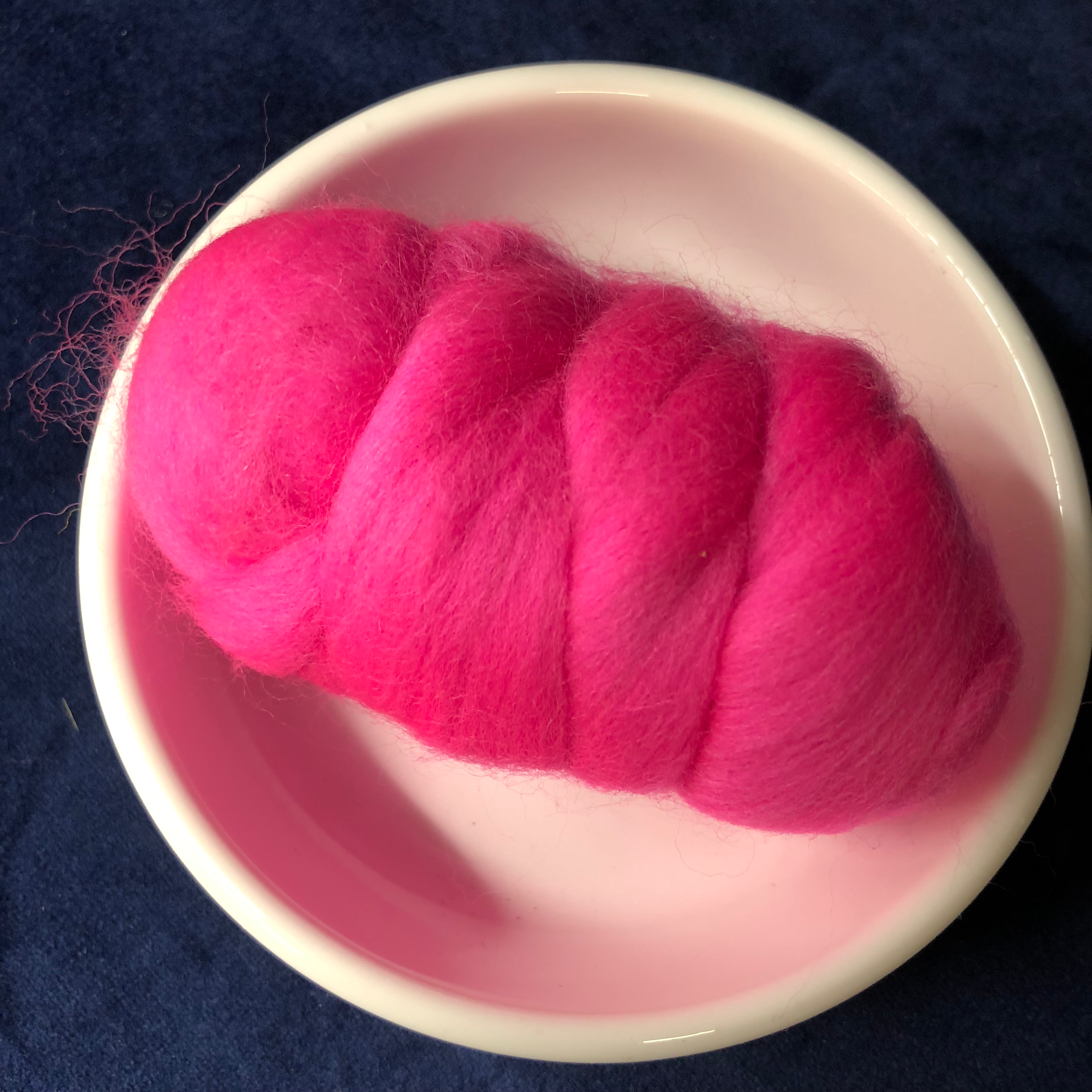 Bright Pink Merino Wool Roving Tops
