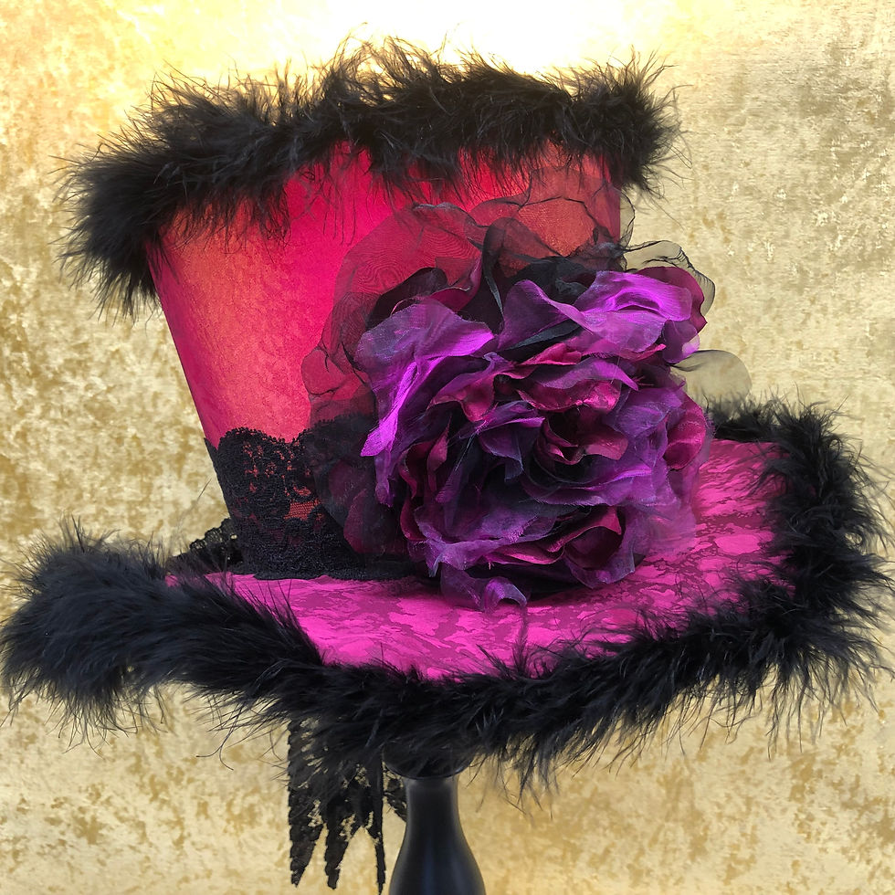 Unique Wonderland Cerise/Magenta/Black Top Hat Lampshade £115.00