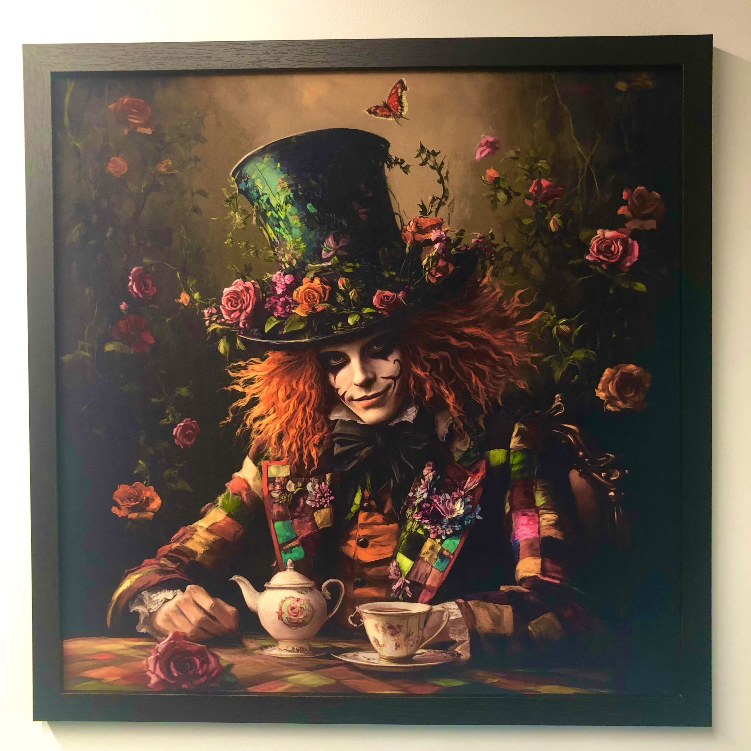 Alice In Wonderland Mad Hatter: Framed Velvet Print