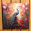 Thumbnail: Velvet Wall Canvas - Peacock Painting