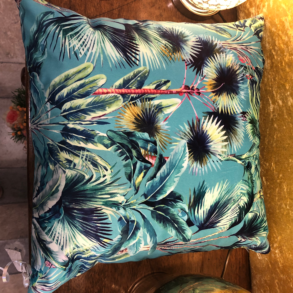 Thumbnail: Bespoke Velvet Lampshade & Cushion, Palm Springs - Aqua Blue