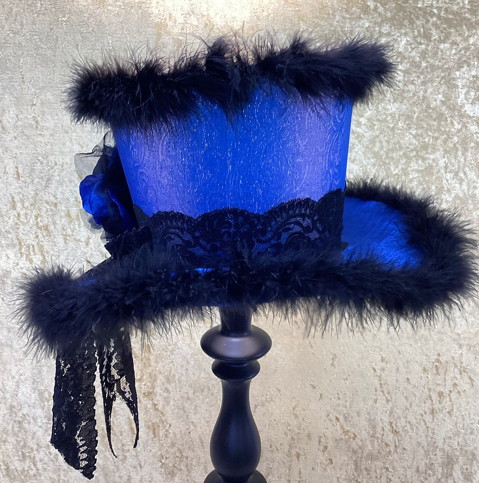 Thumbnail: Unique Wonderland Blue/Black Top Hat Lampshade £115.00