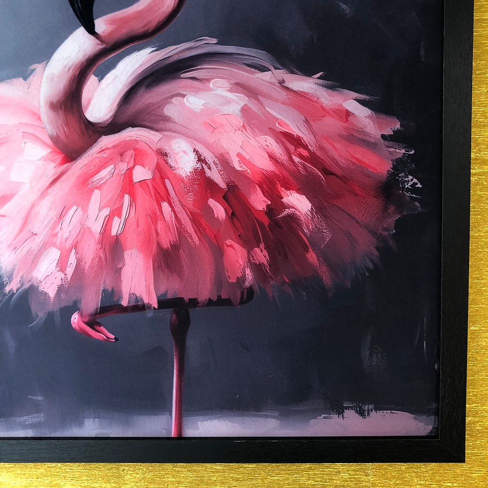 Thumbnail: Framed Velvet Costume Animal Wall Art: Flamingo Ballerina Painting