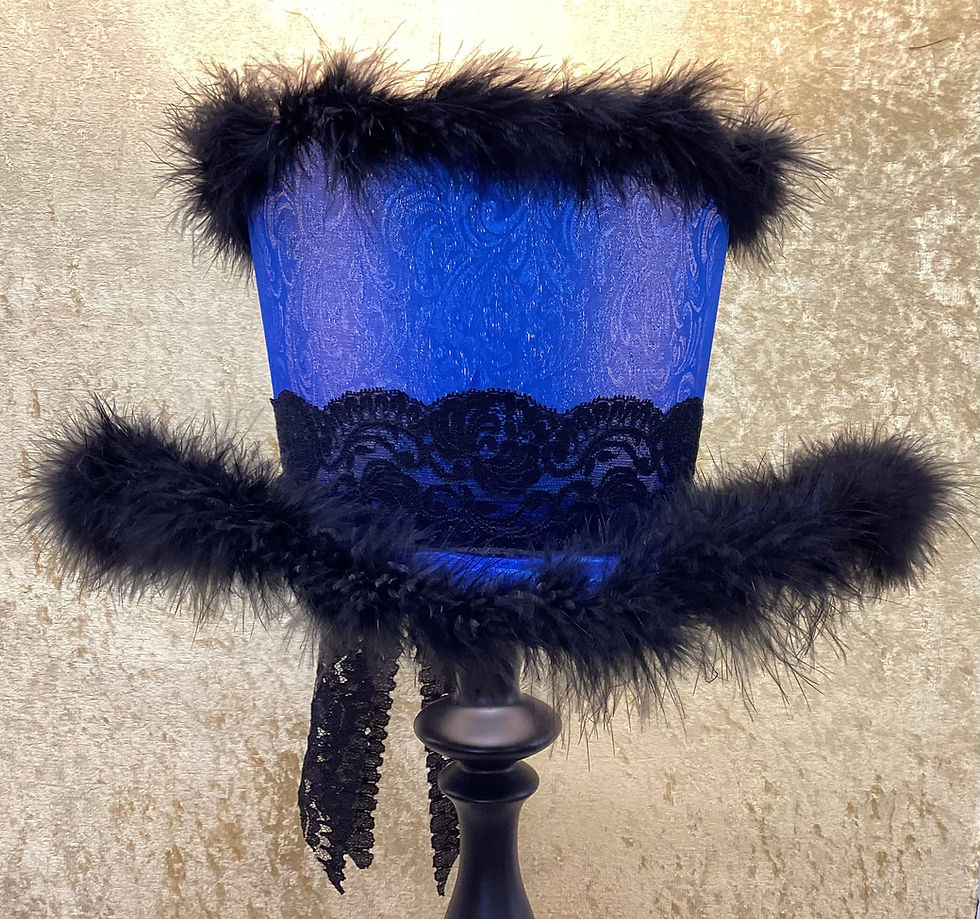 Thumbnail: Unique Wonderland Blue/Black Top Hat Lampshade £115.00