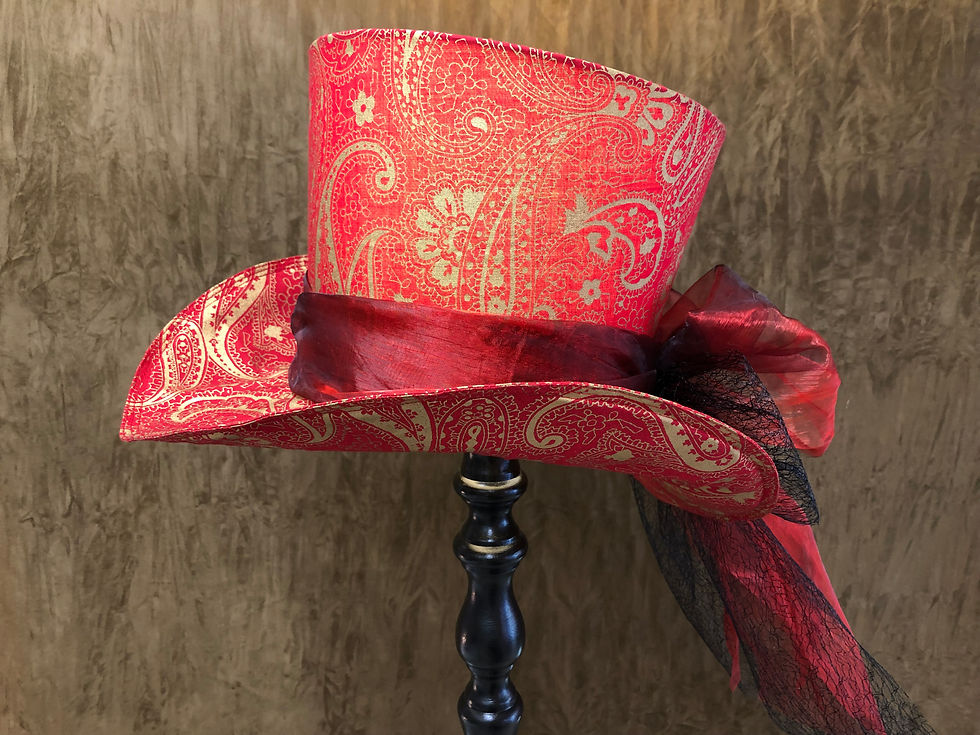 Thumbnail: Unique Red Paisley Top Hat Lampshade £89.99