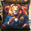 Thumbnail: Luxury Velvet Cushion: Lion In Suit Drinking Tea