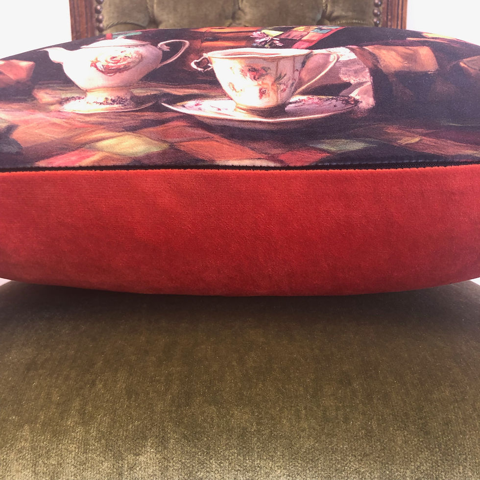 Thumbnail: Alice In Wonderland Mad Hatter Velvet  cushion