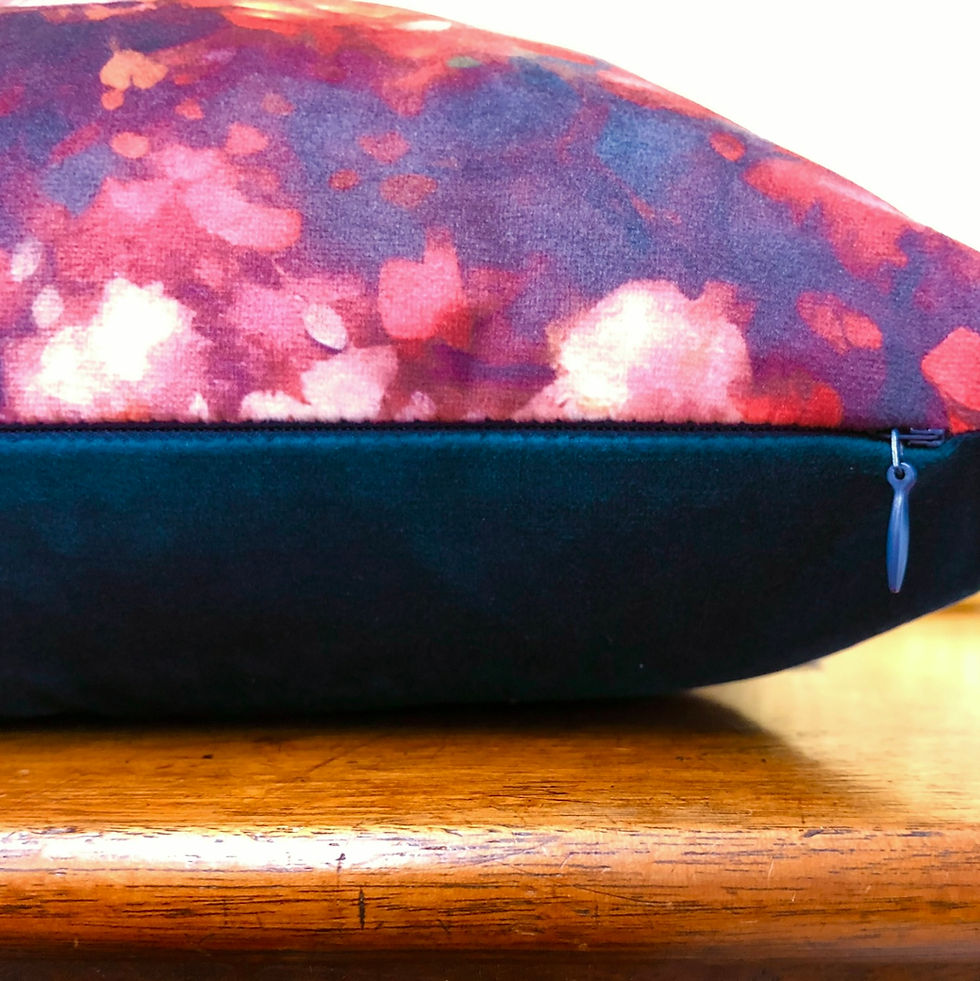 Thumbnail: Luxury Velvet Cushion: Majestic Painted Peacock